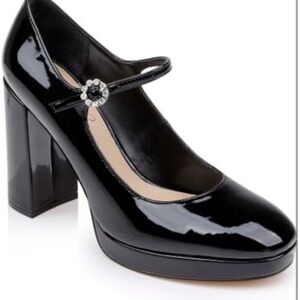 Badgley Mischka Black Patent Mary Jane Platform Pump